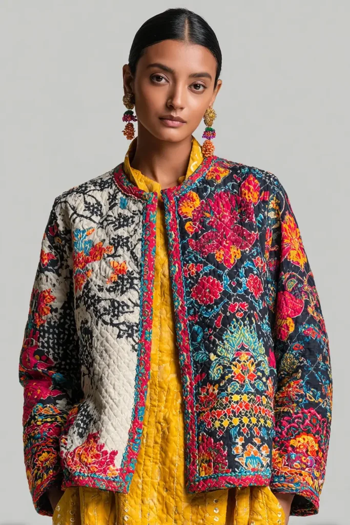 Reversible Nakshi Kantha Quilted Jackets for Versatile Styling