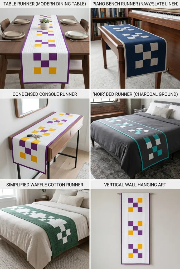 Sleek Irish Chain Quilted Bed Runners for Layered Bedroom Elegance
