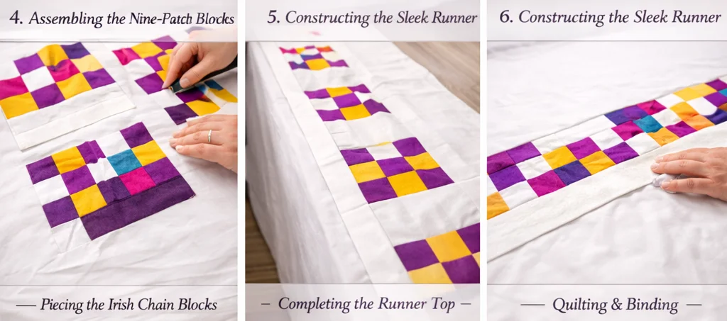 Sleek Irish Chain Quilted Bed Runners for Layered Bedroom Elegance