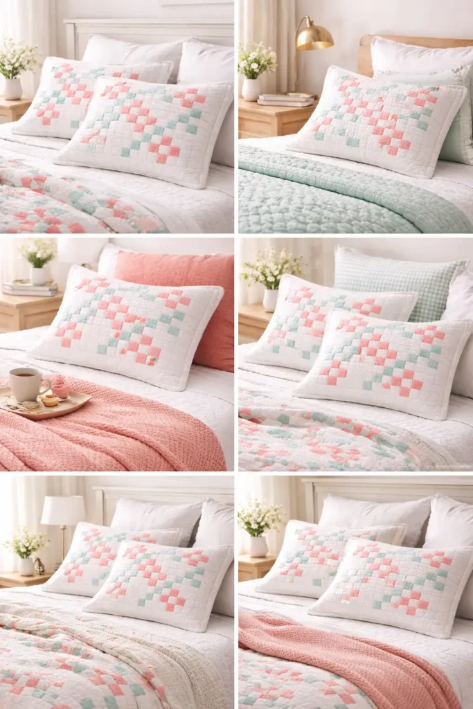 Soft Pastel Irish Chain Pillow Covers for a Calming Sleep Space