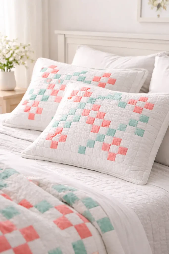 Soft Pastel Irish Chain Pillow Covers for a Calming Sleep Space