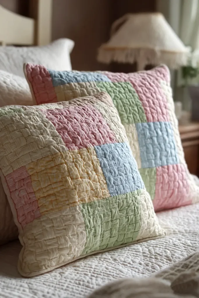 Soft Pastel Irish Chain Pillow Covers for a Calming Sleep Space