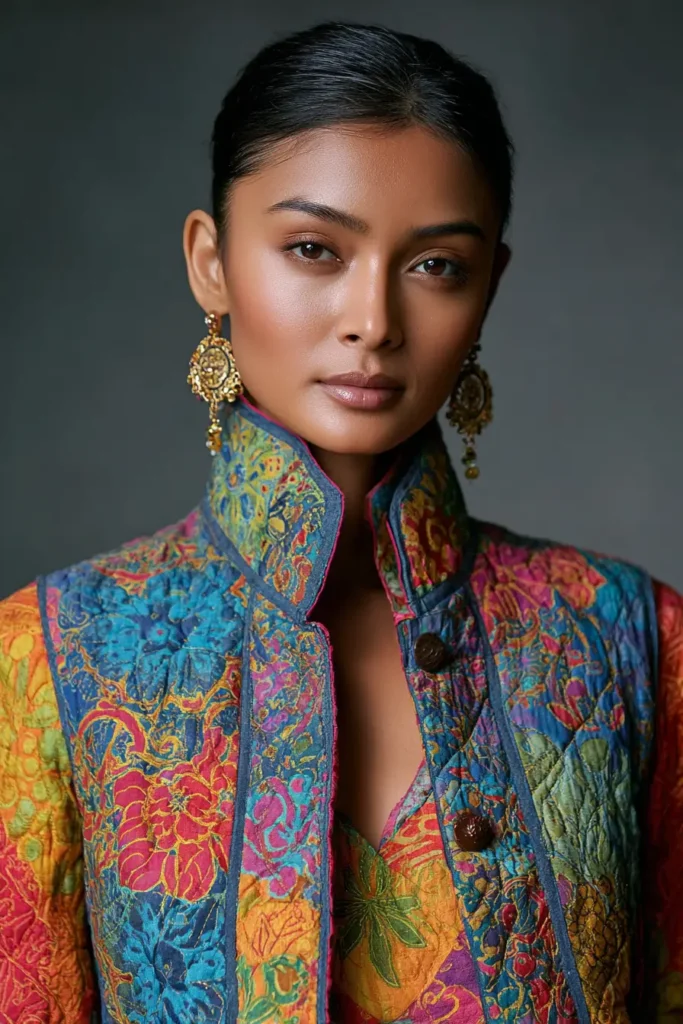 Sophisticated Nakshi Kantha Quilted Vests for Layered Sophistication