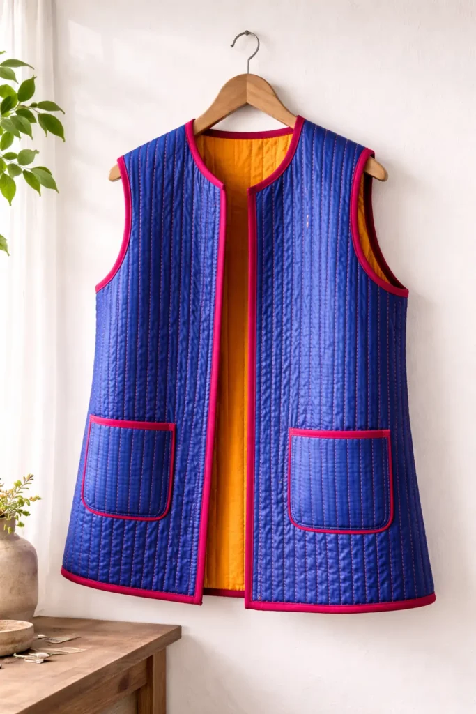 Sophisticated Nakshi Kantha Quilted Vests for Layered Sophistication