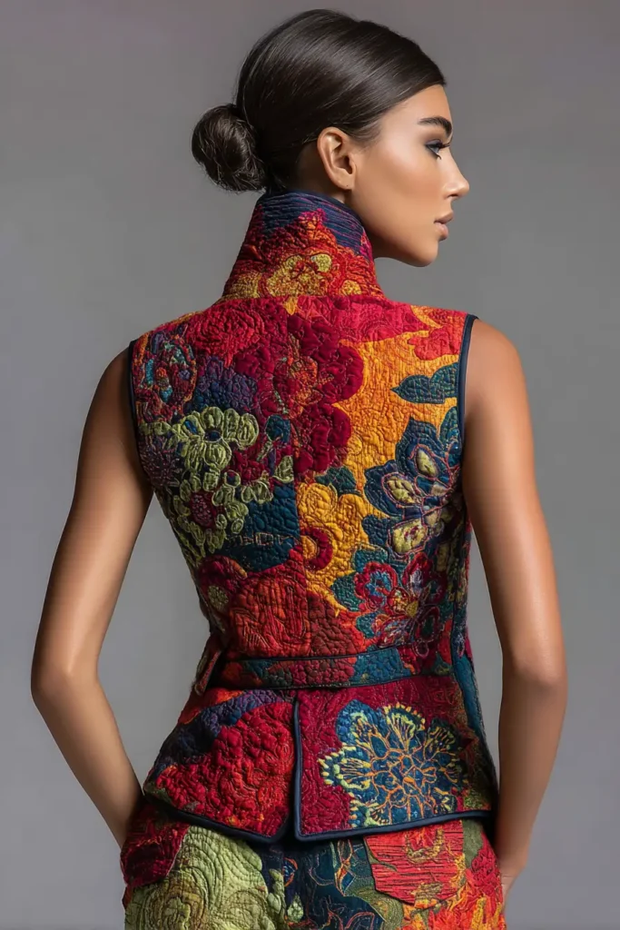 Sophisticated Nakshi Kantha Quilted Vests for Layered Sophistication