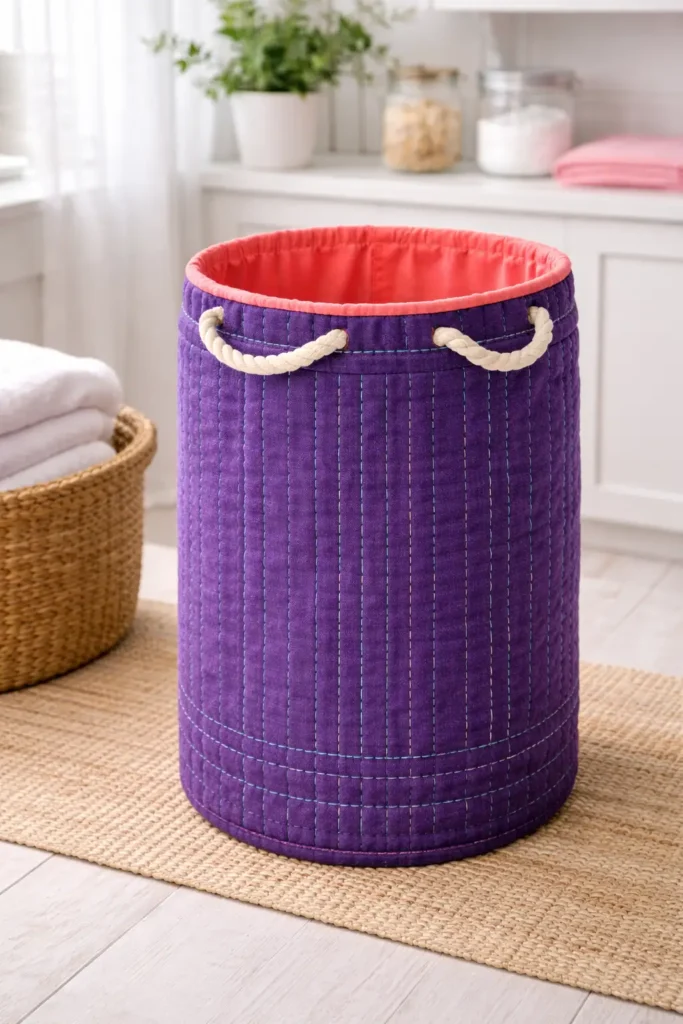 Spacious Nakshi Kantha Quilted Laundry Bags for Stylish Home Organization