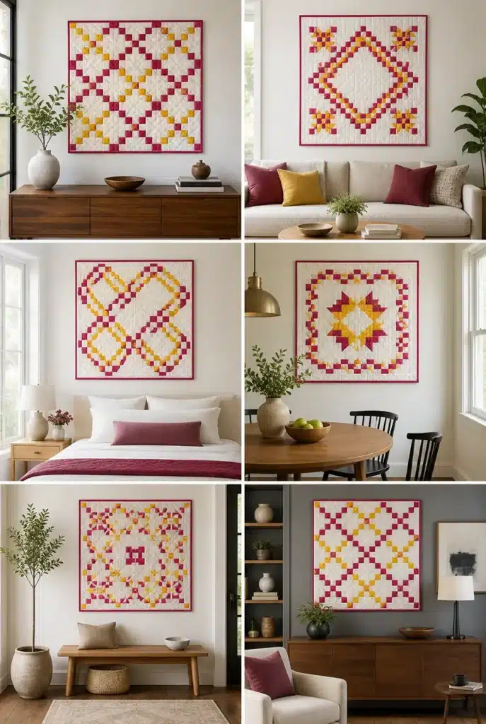 Artistic Geometric Irish Chain Wall Hangings for a Sophisticated Focal Point