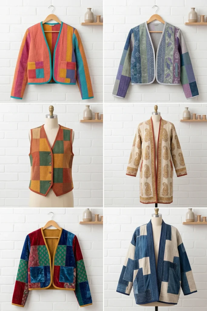Cropped Kantha Stitch Boho Jackets for Modern Bohemian Outfits