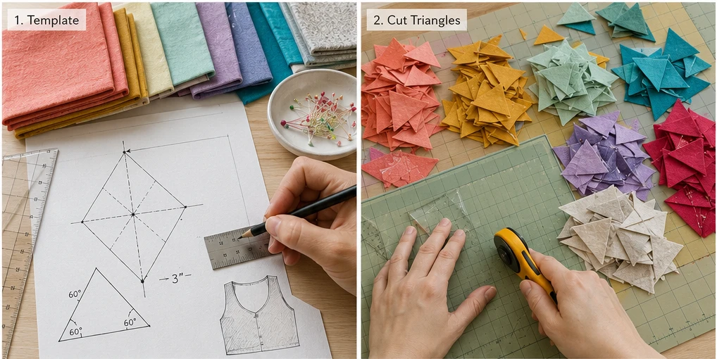 Cropped Patchwork Quilted Tops with Traditional Japanese Motifs
