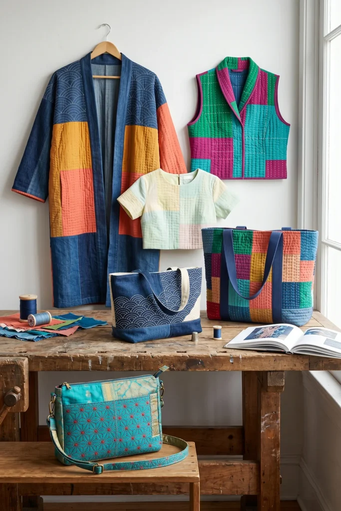 Eco-Friendly Boro Patchwork Japanese Quilted Shopper Bags for Sustainable Living