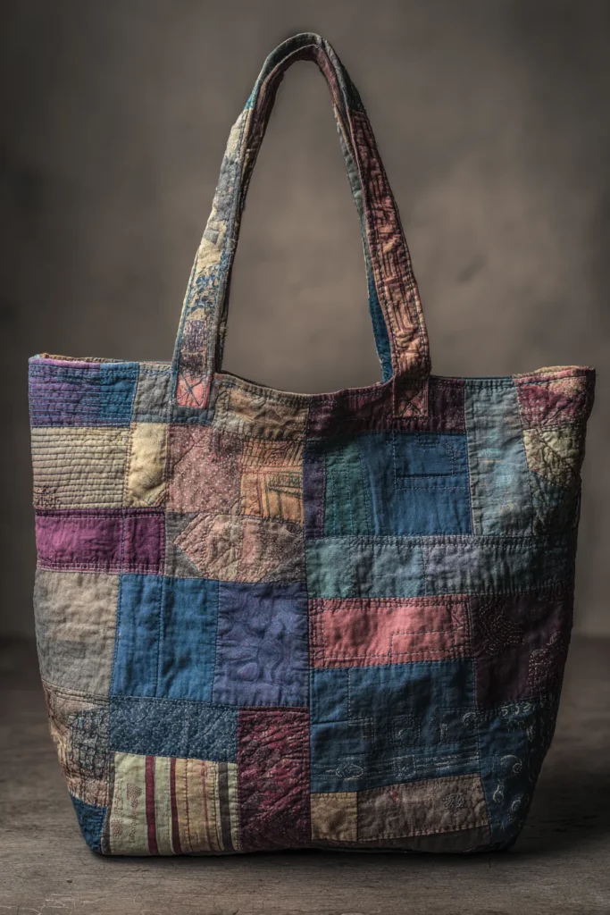 Eco-Friendly Boro Patchwork Japanese Quilted Shopper Bags for Sustainable Living