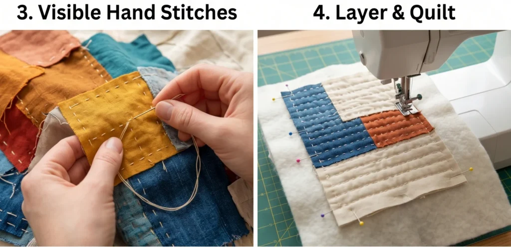 Eco-Friendly Boro Patchwork Japanese Quilted Shopper Bags for Sustainable Living