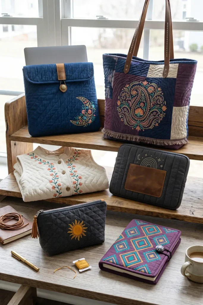 Elegant Embroidered Bohemian Quilt Laptop Sleeves for Modern Professionals