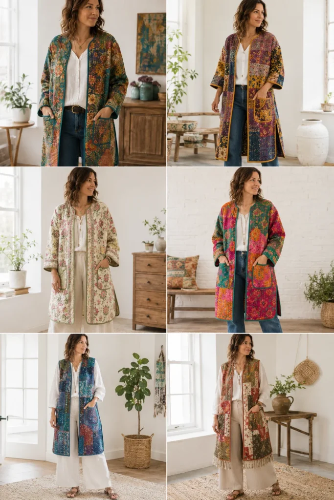 Elegant Longline Boho Quilt Jackets for Effortless Everyday Layering