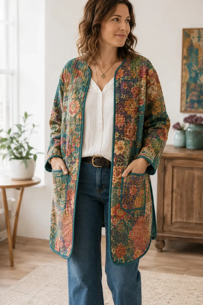 Elegant Longline Boho Quilt Jackets for Effortless Everyday Layering
