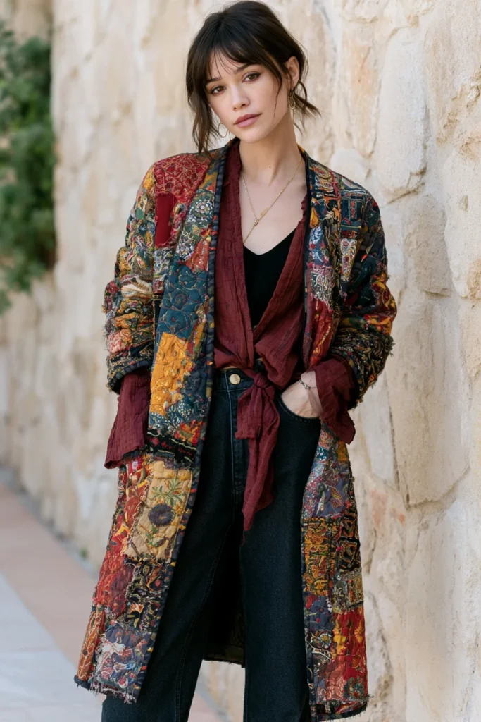 Elegant Longline Boho Quilt Jackets for Effortless Everyday Layering