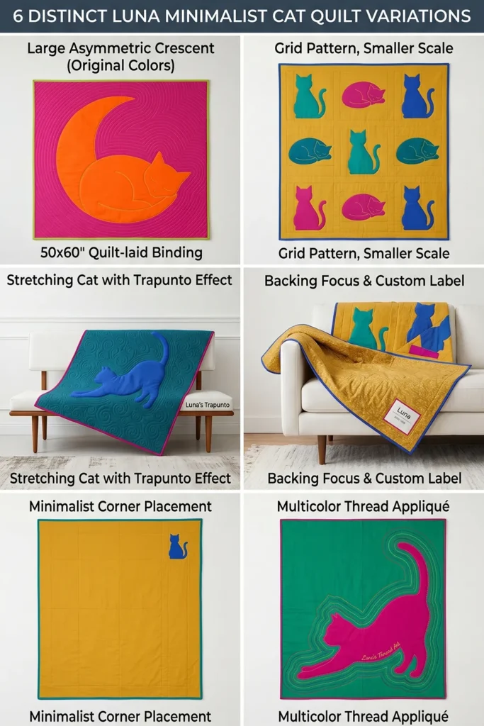 Elegant Minimalist Cat Silhouette Quilt Patterns for Chic Modern Spaces