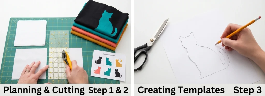 Elegant Minimalist Cat Silhouette Quilt Patterns for Chic Modern Spaces