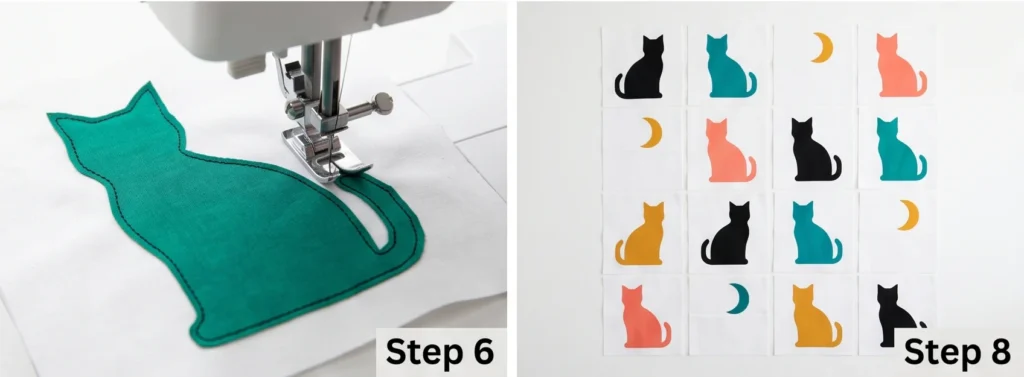Elegant Minimalist Cat Silhouette Quilt Patterns for Chic Modern Spaces