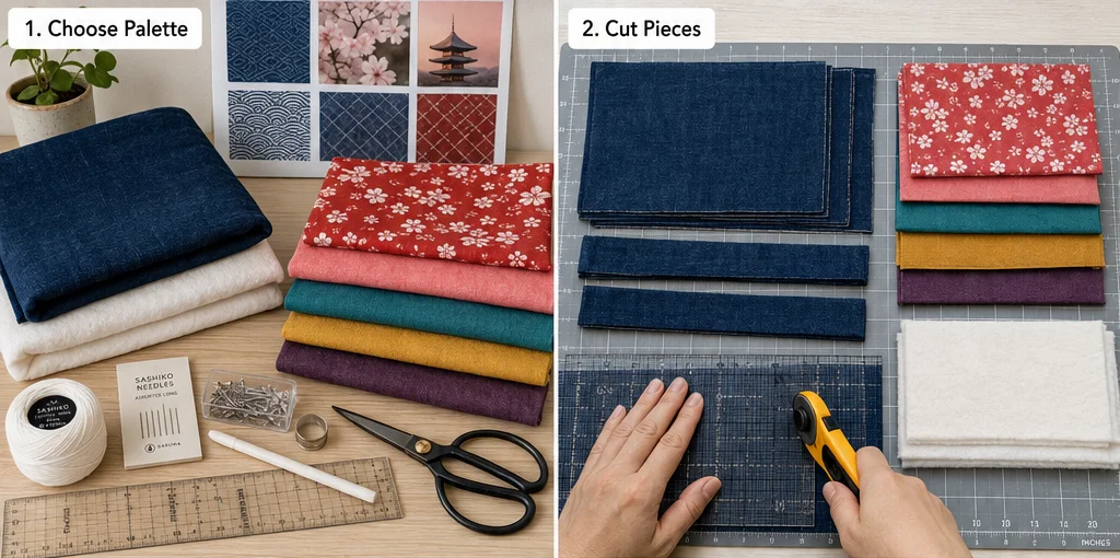 Elegant Sashiko Stitched Japanese Quilt Tote Bags for Everyday Carry