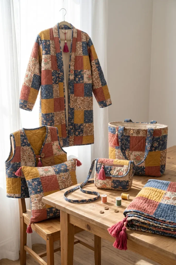 Elegant Vintage Patchwork Boho Quilt Tote Bags for Everyday Sophistication