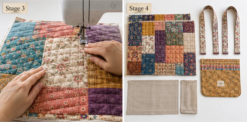 Elegant Vintage Patchwork Boho Quilt Tote Bags for Everyday Sophistication