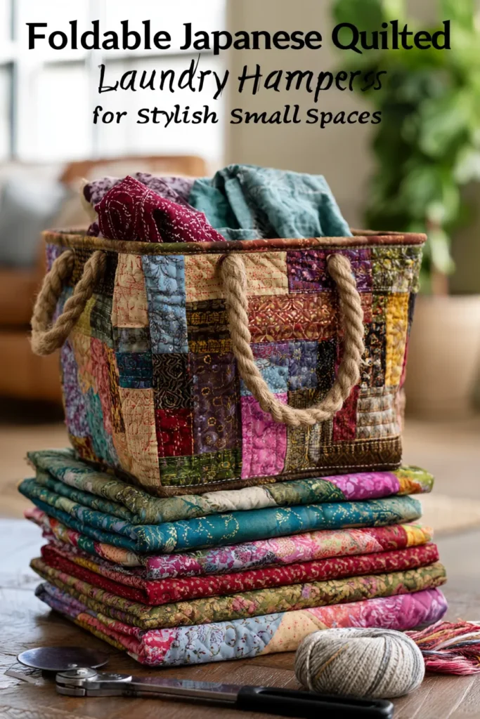 Foldable Japanese Quilted Laundry Hampers for Stylish Small Spaces