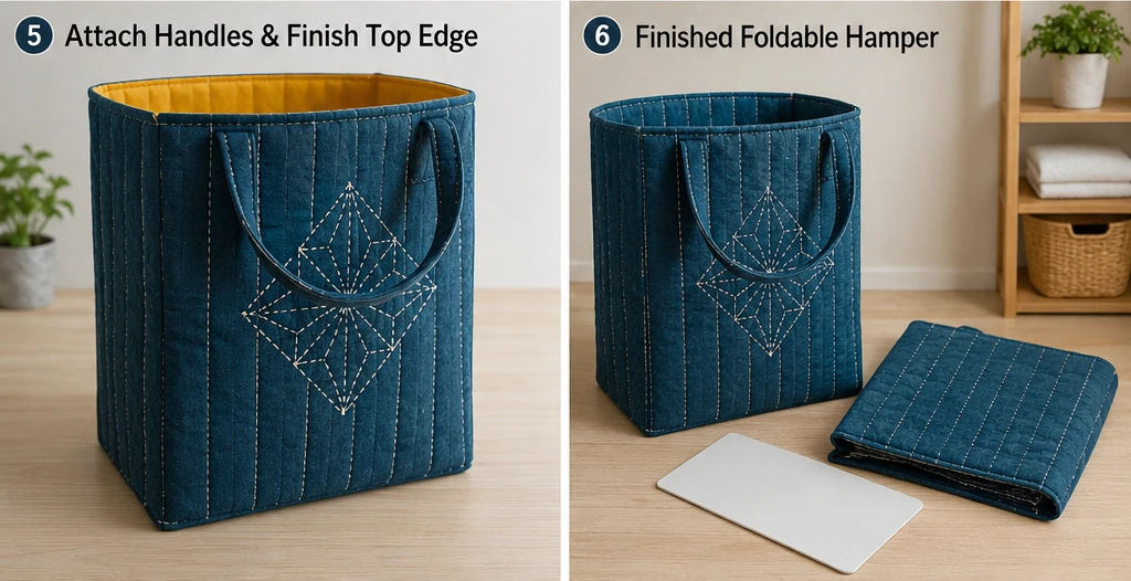 Foldable Japanese Quilted Laundry Hampers for Stylish Small Spaces