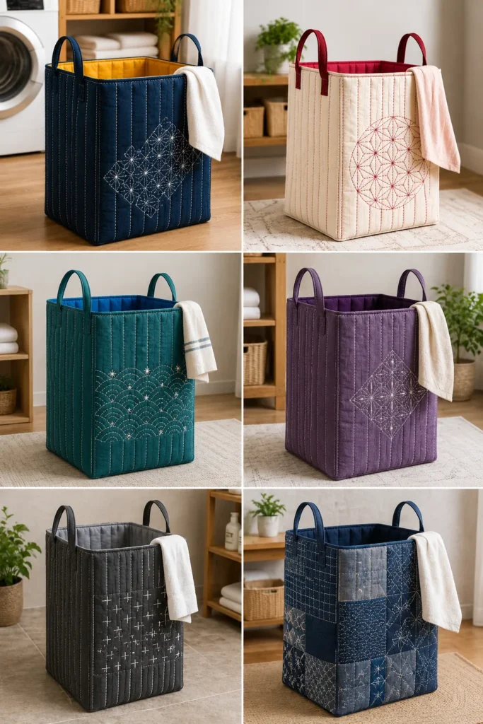 Foldable Japanese Quilted Laundry Hampers for Stylish Small Spaces