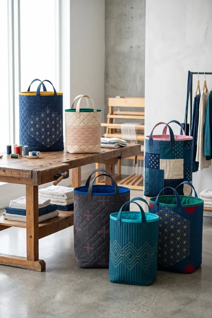 Foldable Japanese Quilted Laundry Hampers for Stylish Small Spaces
