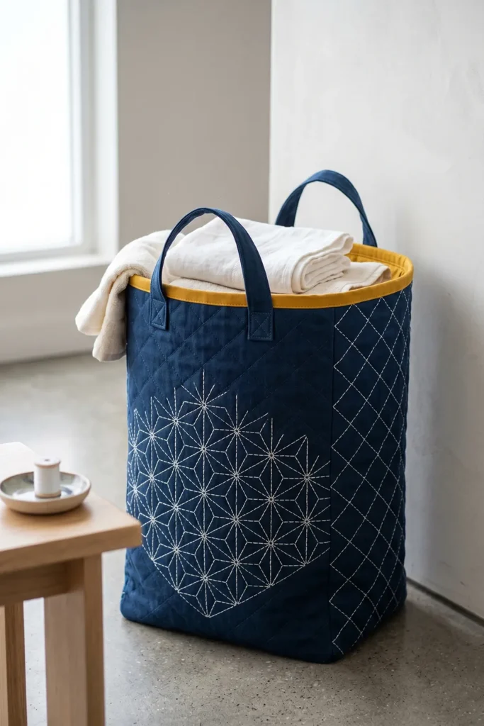 Foldable Japanese Quilted Laundry Hampers for Stylish Small Spaces