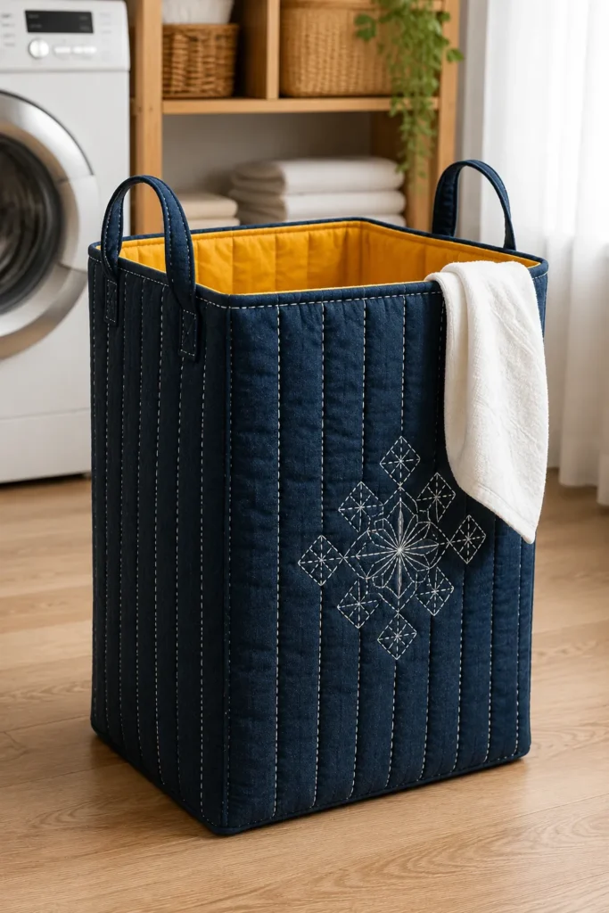 Foldable Japanese Quilted Laundry Hampers for Stylish Small Spaces