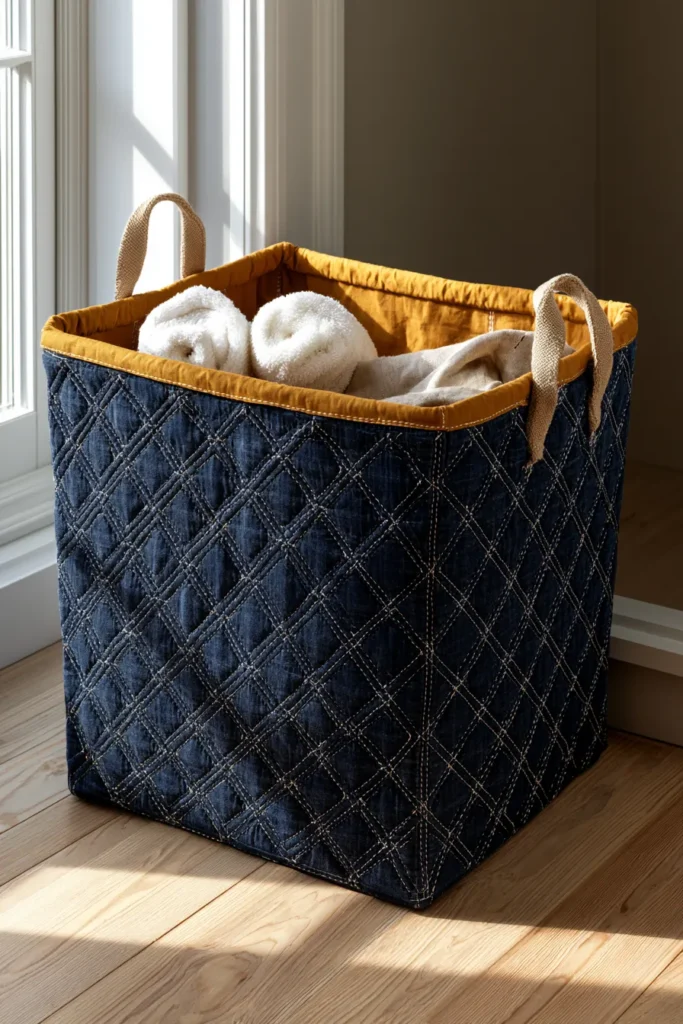 Foldable Japanese Quilted Laundry Hampers for Stylish Small Spaces