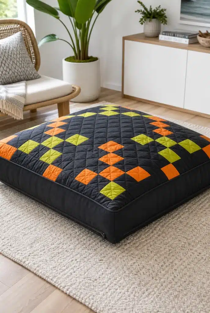 Heavyweight Irish Chain Floor Pillows for Casual Lounge Seating