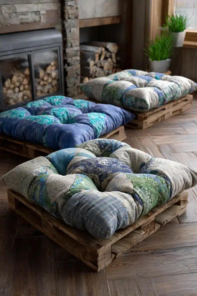 Heavyweight Irish Chain Floor Pillows for Casual Lounge Seating