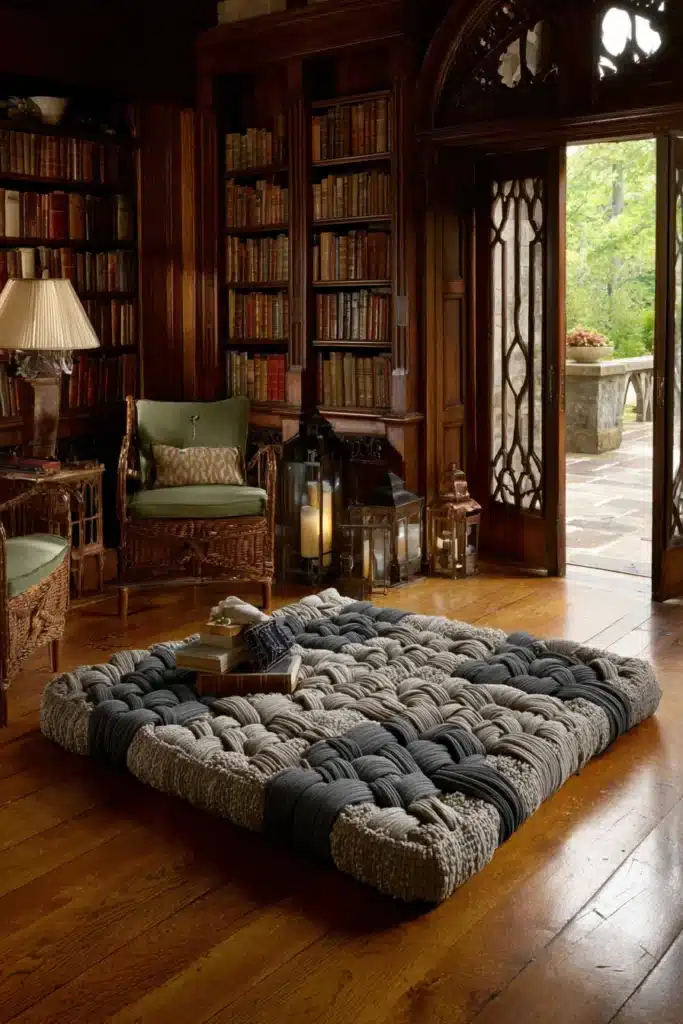 Heavyweight Irish Chain Floor Pillows for Casual Lounge Seating