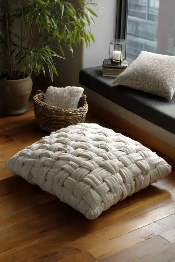 Heavyweight Irish Chain Floor Pillows for Casual Lounge Seating