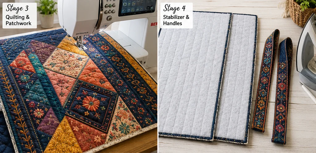 Large Boho Quilted Laundry Hampers for Chic Home Organization