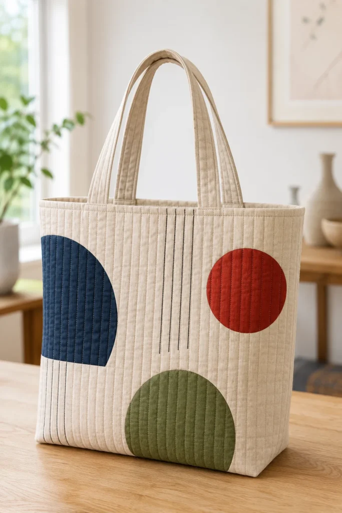 Minimalist Geometric Japanese Quilt Market Totes for Effortless Style