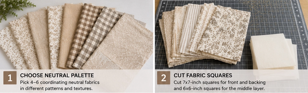 Neutral Tone Rag Quilt Ideas for Soft Farmhouse Charm
