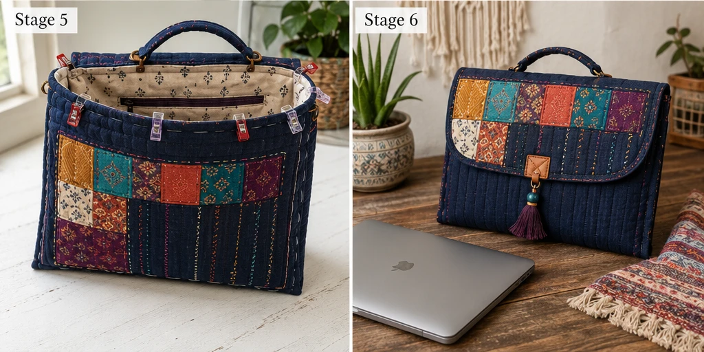 Padded Boho Quilted Laptop Bags for Secure and Stylish Tech Protection