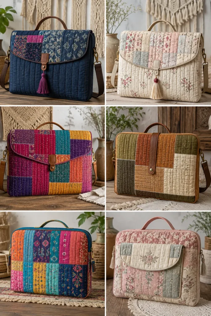 Padded Boho Quilted Laptop Bags for Secure and Stylish Tech Protection