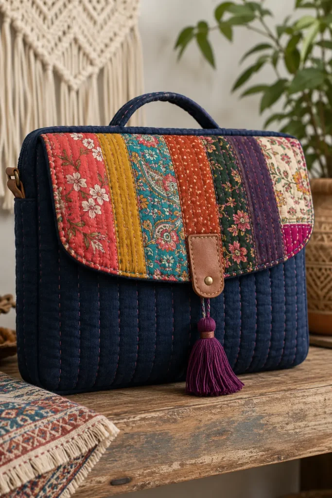 Padded Boho Quilted Laptop Bags for Secure and Stylish Tech Protection