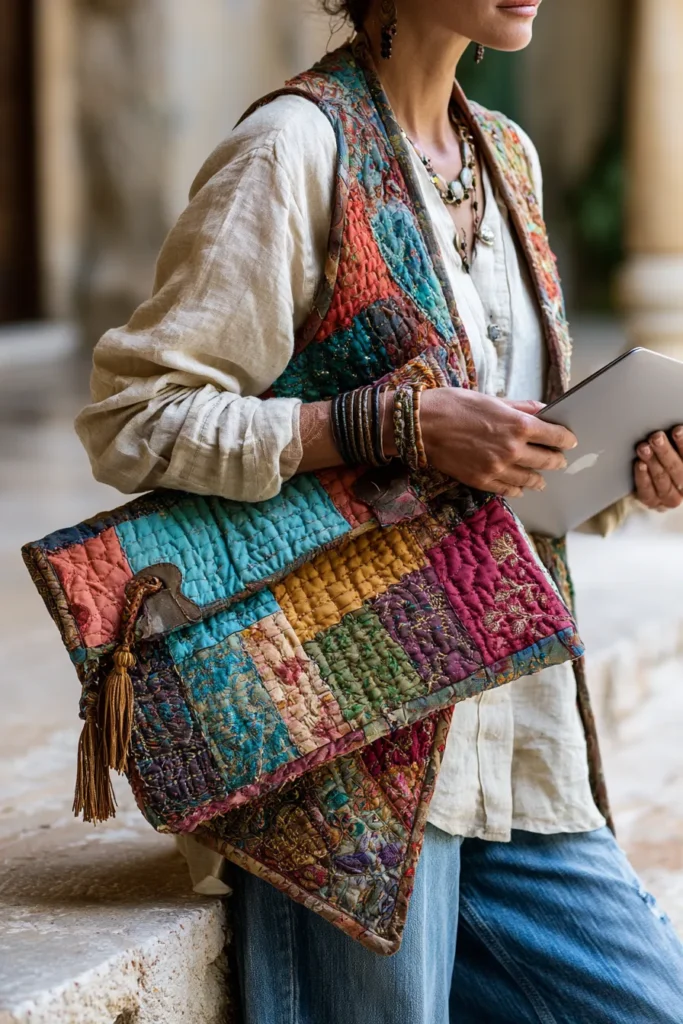 Padded Boho Quilted Laptop Bags for Secure and Stylish Tech Protection
