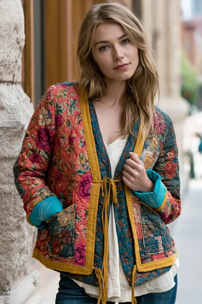 Reversible Floral Boho Quilt Jackets for Versatile, Elegant Looks