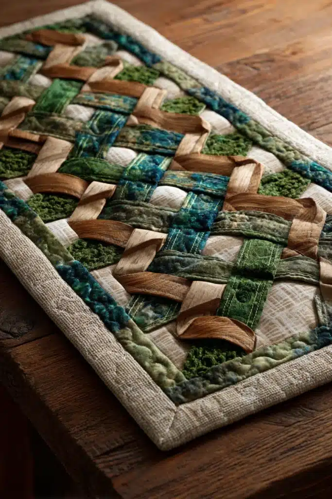 Rustic Irish Chain Quilted Placemats for a Refined Tablescape