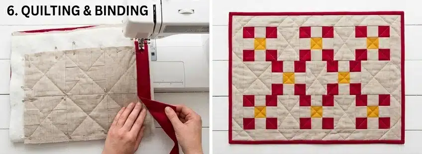 Rustic Irish Chain Quilted Placemats for a Refined Tablescape