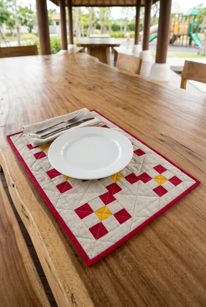 Rustic Irish Chain Quilted Placemats for a Refined Tablescape