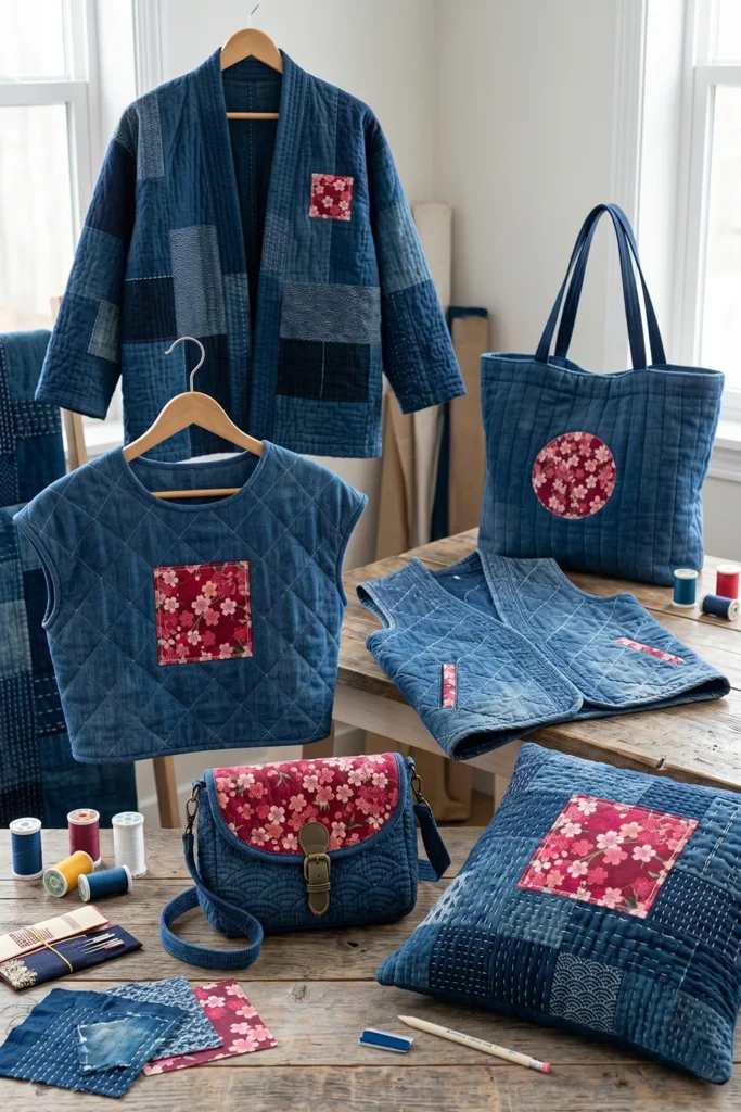 Sophisticated Indigo Dyed Quilted Tote Bags for Chic Everyday Errands