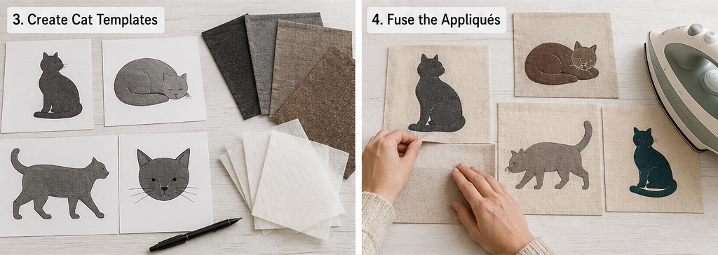 Sophisticated Neutral Tone Cat Quilt Ideas for Calm, Cozy Interiors